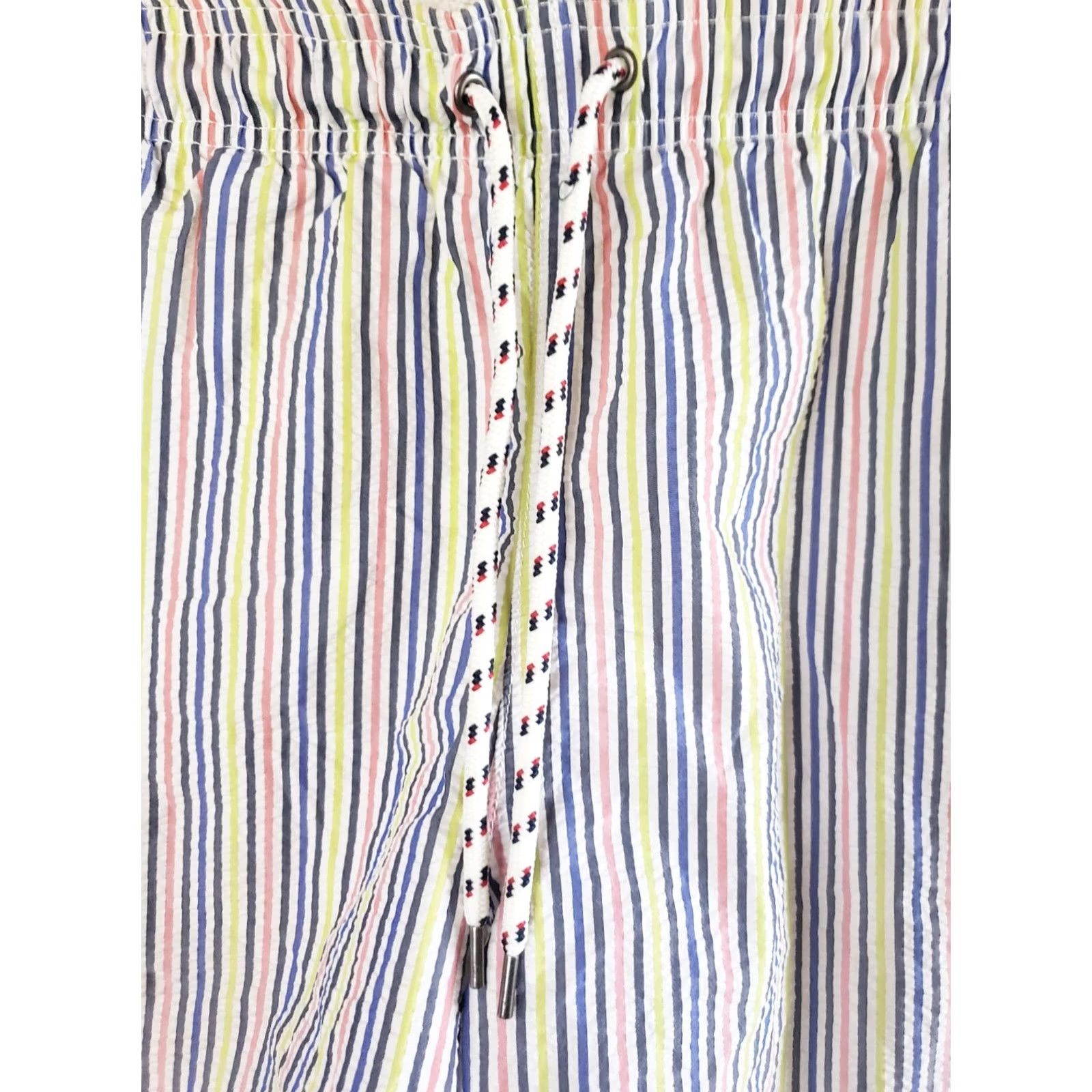 Lands' End Lands' End Men's Swim Trunks Board Shorts Blue Striped Lined L 36-38 Multicolor Beach Classic Mens Size US 33 - 5 Thumbnail