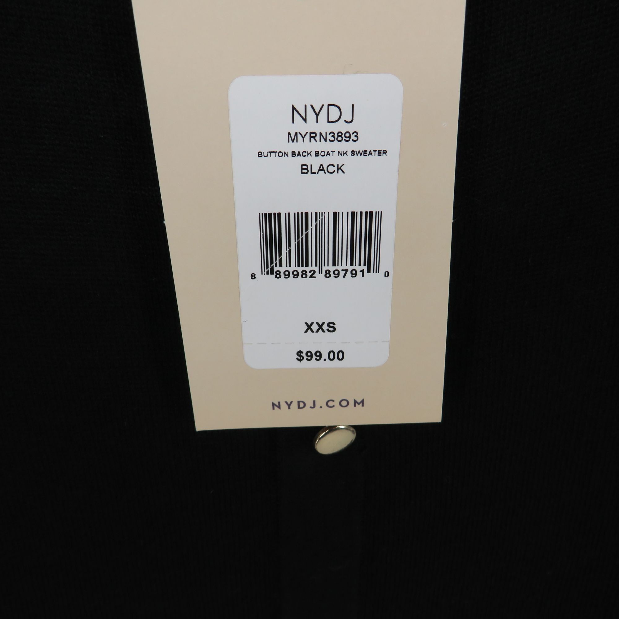 NYDJ NYDJ Women's Black Button Back Boat Neck Sweater XXS NWT $99 Size XXS / US 00 / IT 34 - 6 Thumbnail