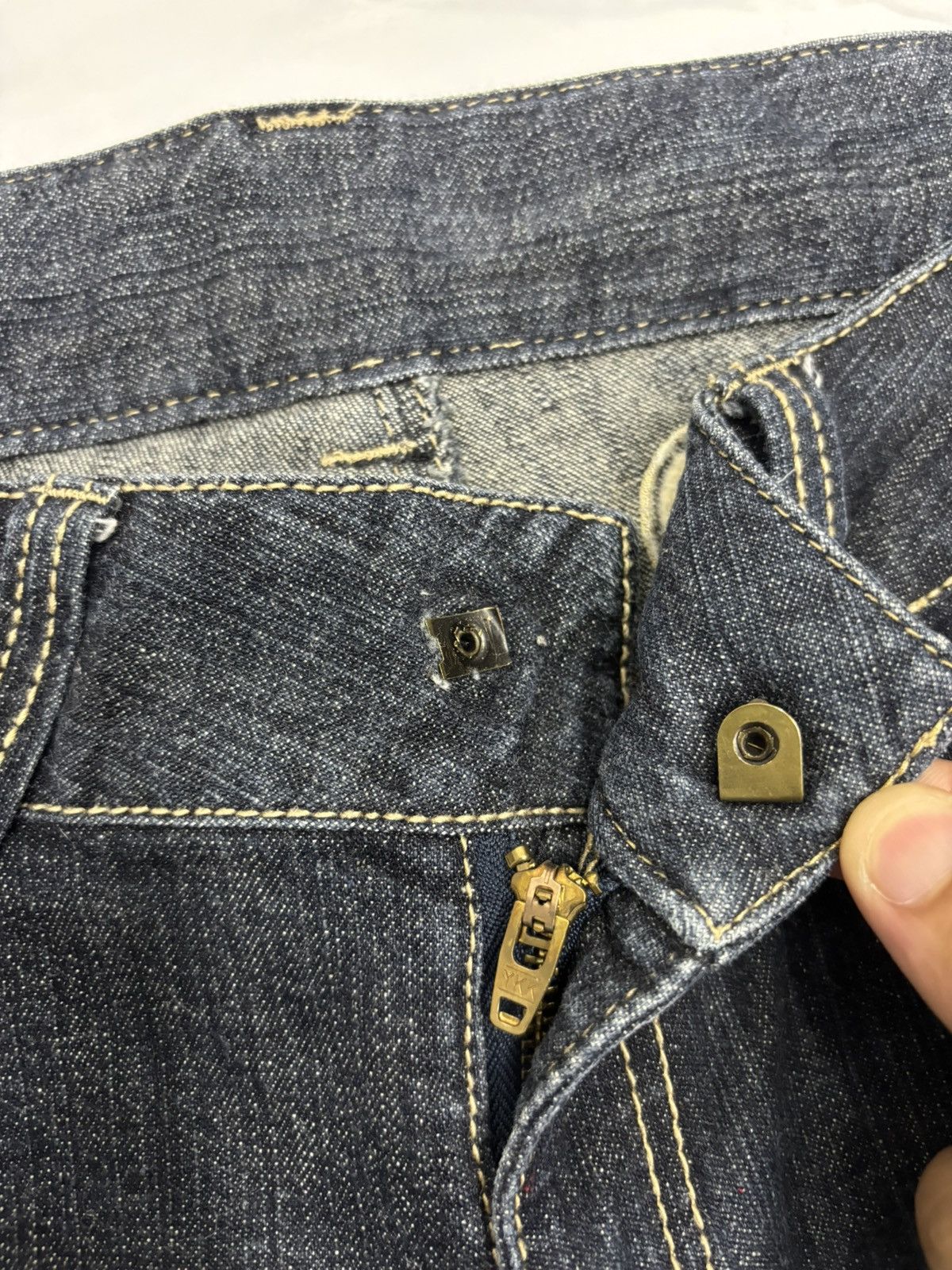 If Six Was Nine × JNCO 🔥Y2K Low Rise Flare Baggy Jeans Wide Leg Inner Press Denim Size US 30 / EU 46 - 13 Thumbnail