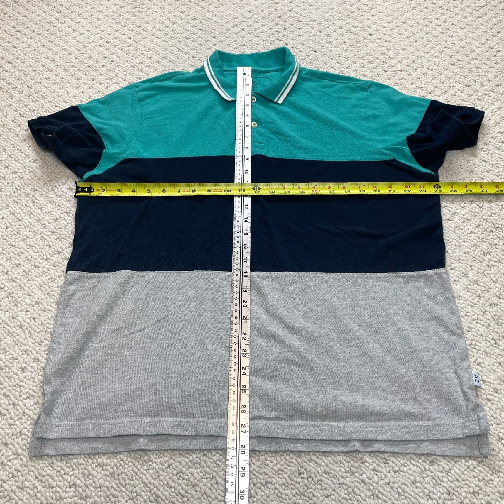 American Eagle Outfitters American Eagle Shirt Mens XL Blue Gray Colorblock Polo Golf Rugby Standard Fit Size US XL / EU 56 / 4 - 4 Thumbnail