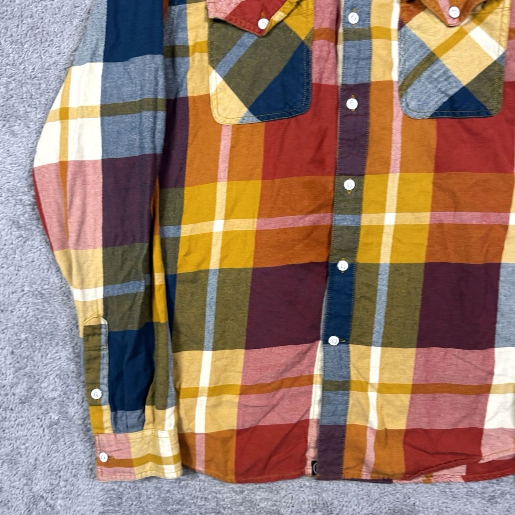 Gramicci Gramicci Flannel Shirt Mens L General Purpose Organic Cotton Madras Plaid - Long Sleeve - Button-Up - Size L Size US L / EU 52-54 / 3 - 3 Thumbnail