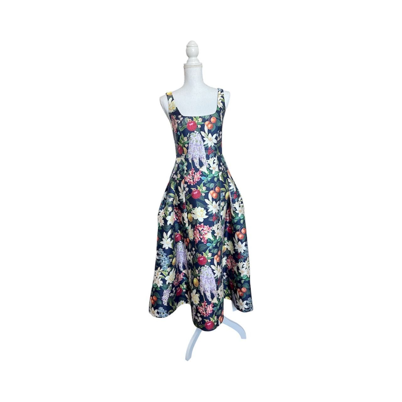 Sachin & Babi SACHIN & BABI Mia Fruit and Floral Print Cocktail Tea Length Size XS / US 0-2 / IT 36-38 - 3 Thumbnail