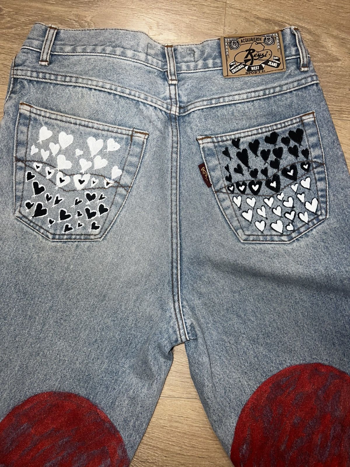 Other Hand-Painted Custom Jeans | ADELAINE Size 25" / US 0 / IT 36 - 6 Thumbnail