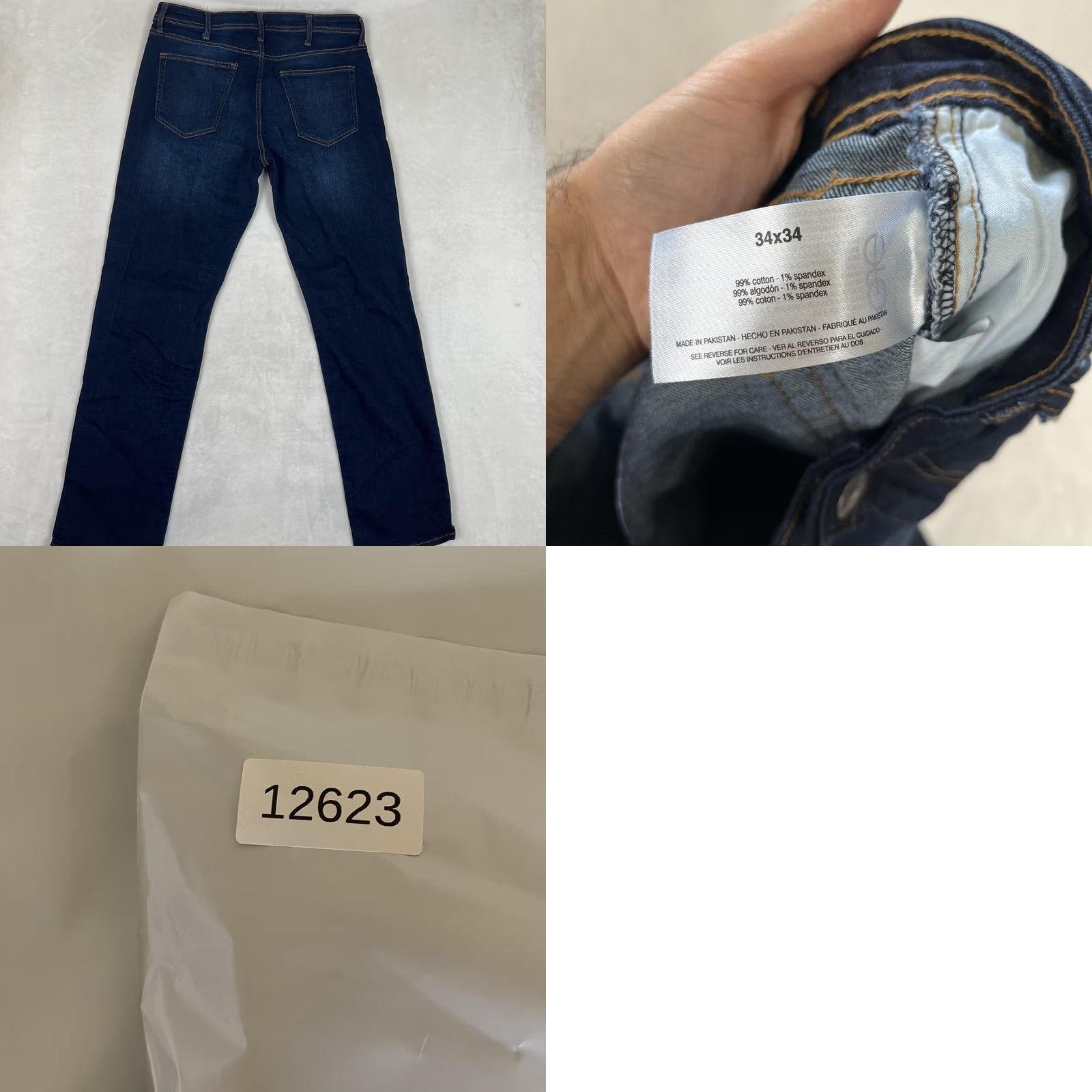Vintage G.H. Bass & Co Jeans Mens 34x34 Blue Straight Denim Dark Wash Pants Size US 34 / EU 50 - 8 Thumbnail