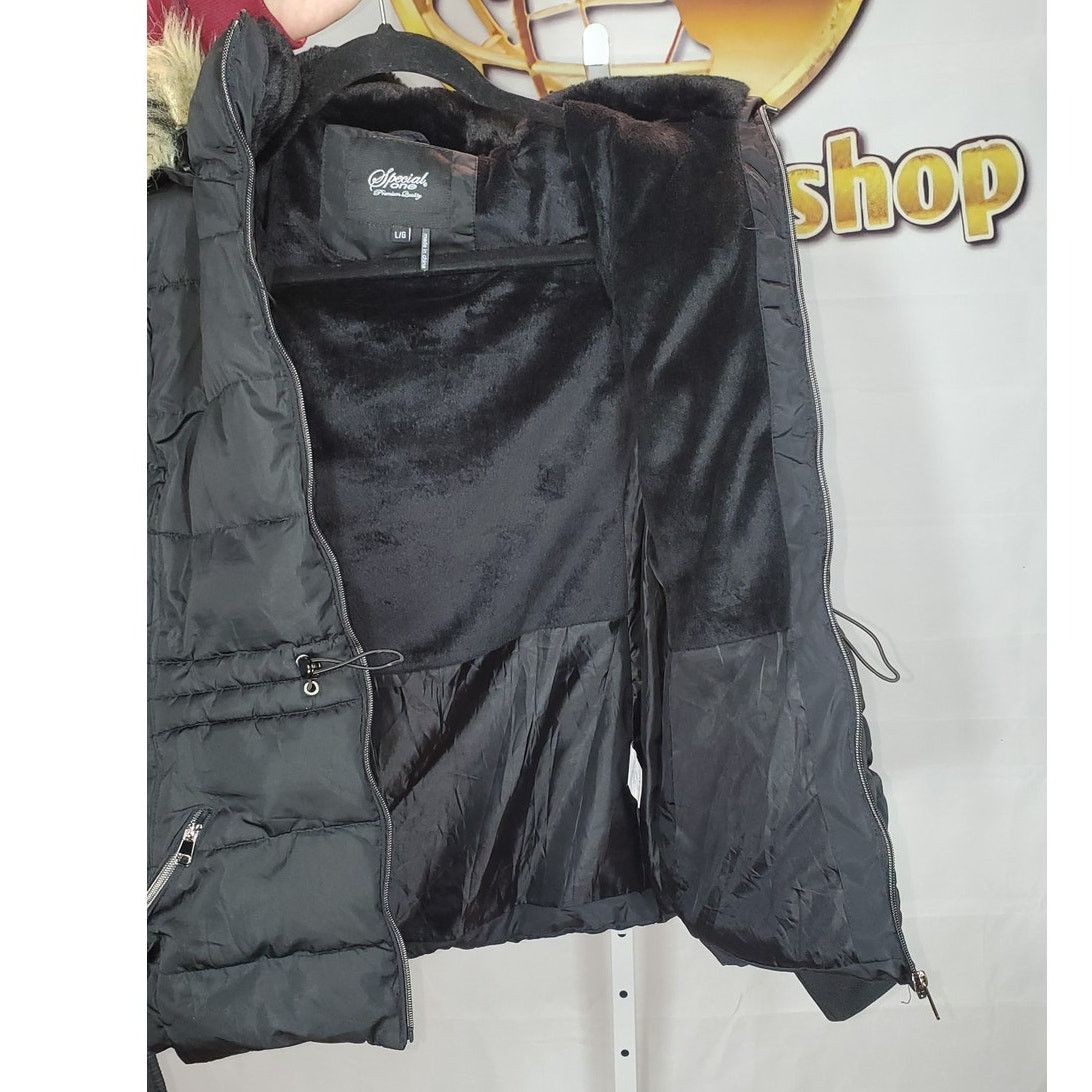 Other Special One Black Puffer Coat Hood Women’s Large Size L / US 10 / IT 46 - 7 Thumbnail