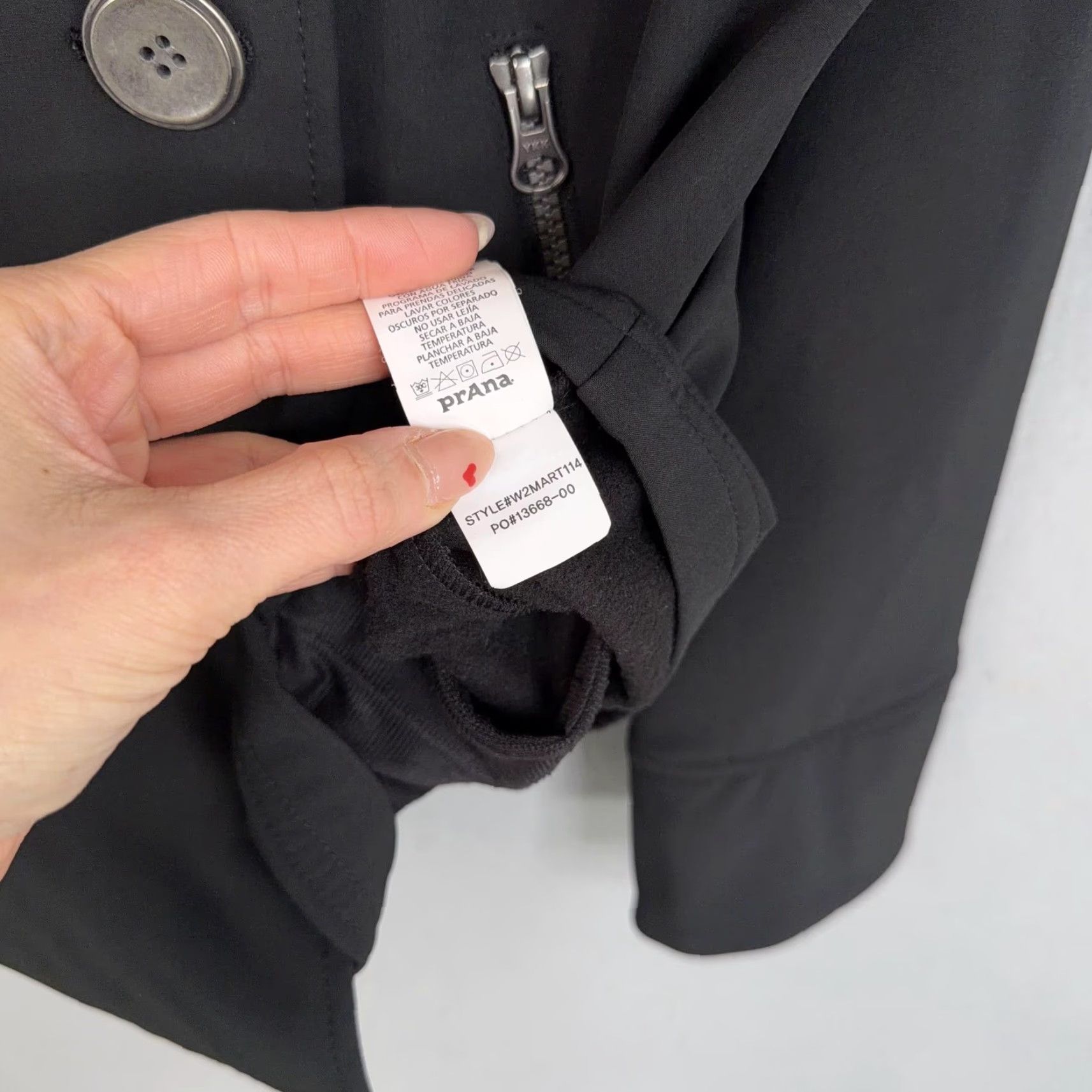 Prana VINTAGE PrAna Jacket Womens Medium Black Softshell Asymmetrical Button Zip Pockets Coat Size M / US 6-8 / IT 42-44 - 7 Thumbnail
