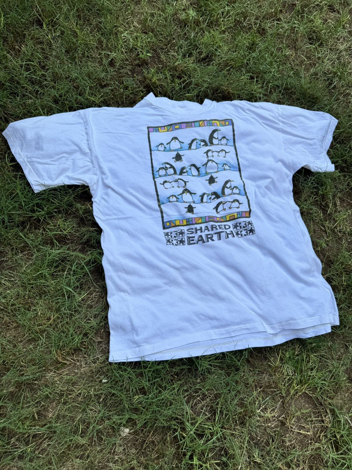Fruit Of The Loom Vintage 1990s Shared Earth Puffin Bird Wildlife Size US XL / EU 56 / 4 - 3 Thumbnail