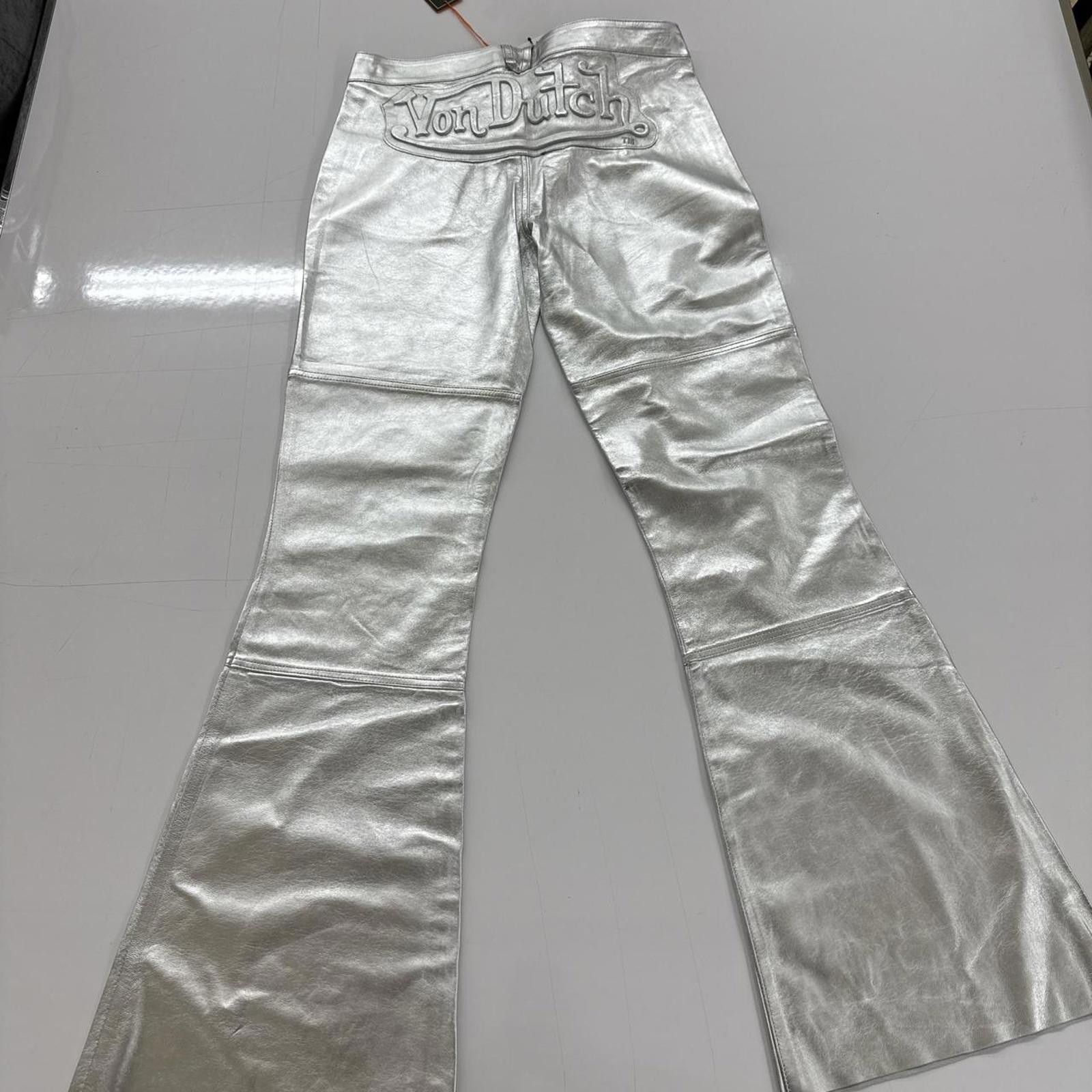 Von Dutch Von Dutch Paris Leather Pant Silver Size 30/34 Logo Size 30" / US 8 / IT 44 - 2 Thumbnail