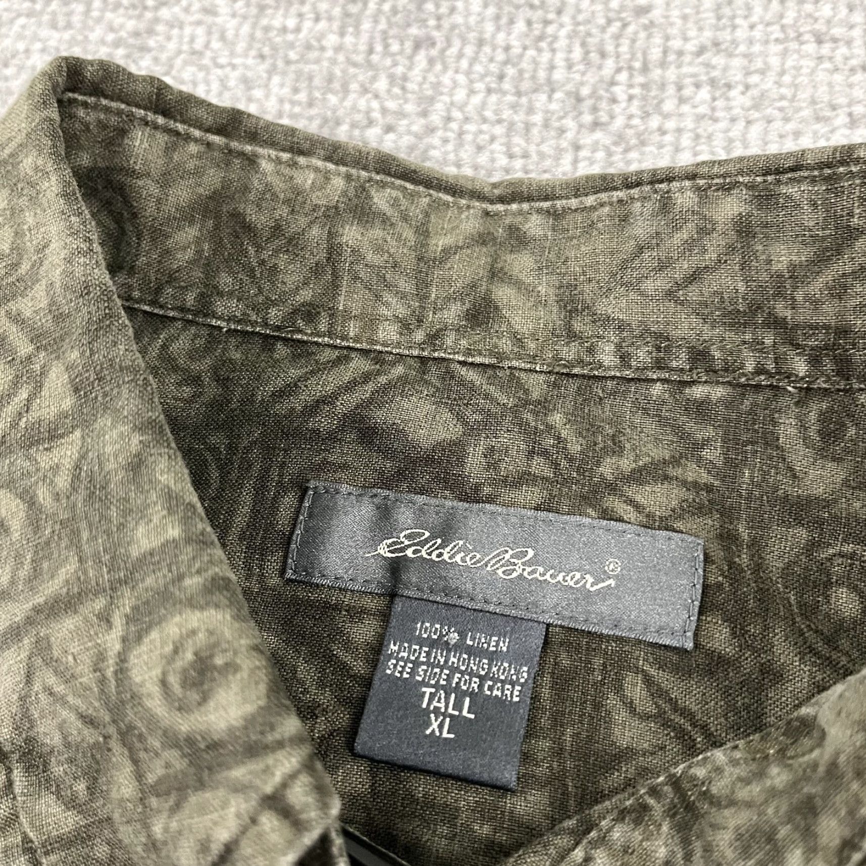 Eddie Bauer VINTAGE Eddie Bauer Shirt Men XLT Tall Short Sleeve Linen Green 100% Breathable Outdoor Size US XL / EU 56 / 4 - 2 Thumbnail