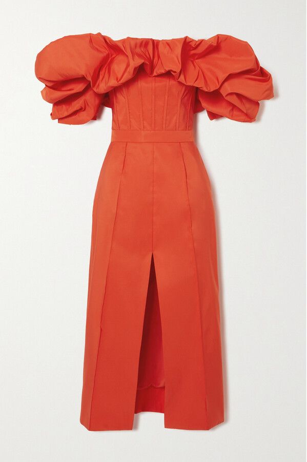 Alexander McQueen o1y0325 Elegant Midi Dress in Orange Size S / US 4 / IT 40 - 1 Thumbnail