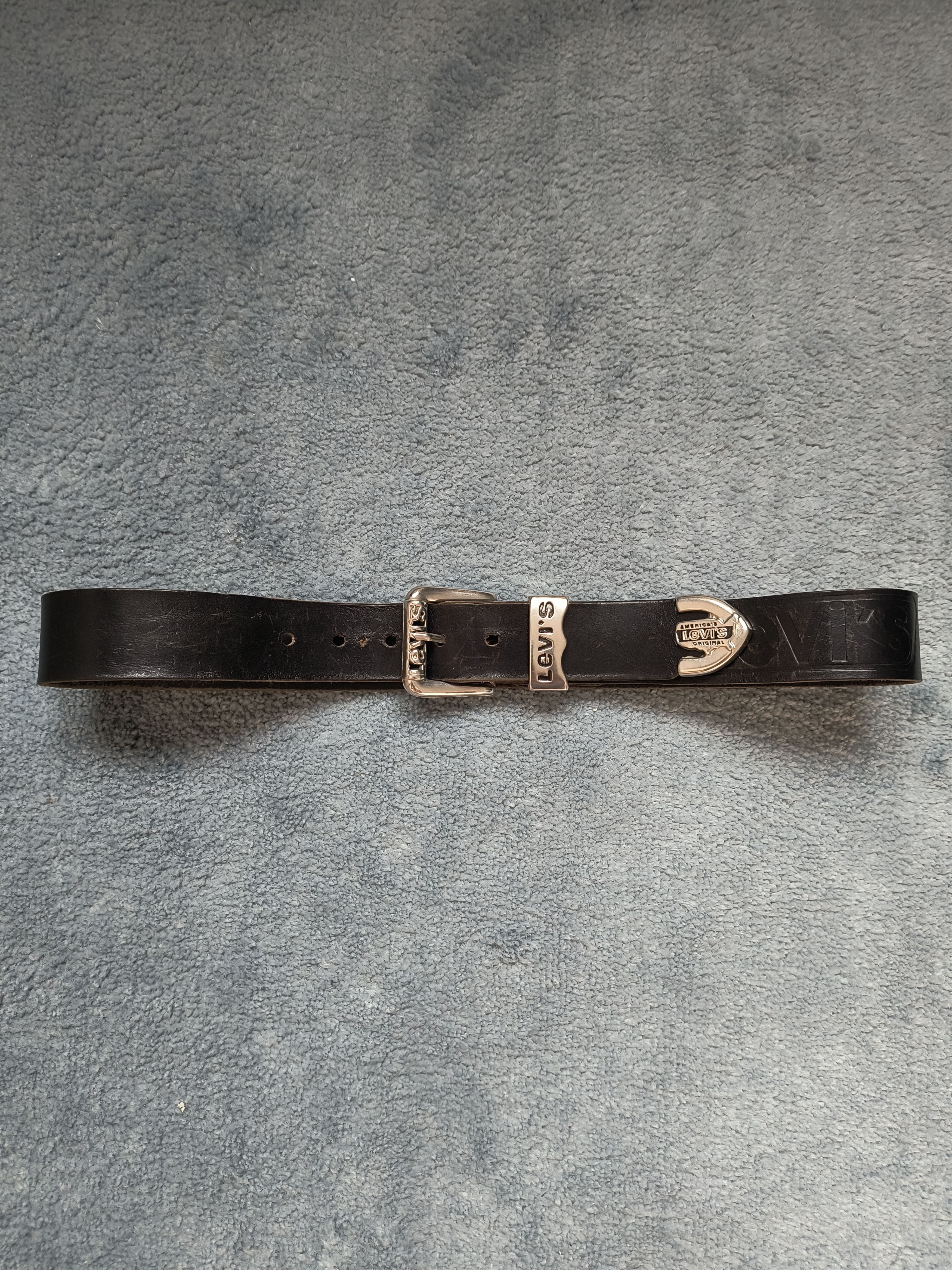Levi's Levi's Strauss silver belt chrome style big buckle Size 30 - 3 Thumbnail