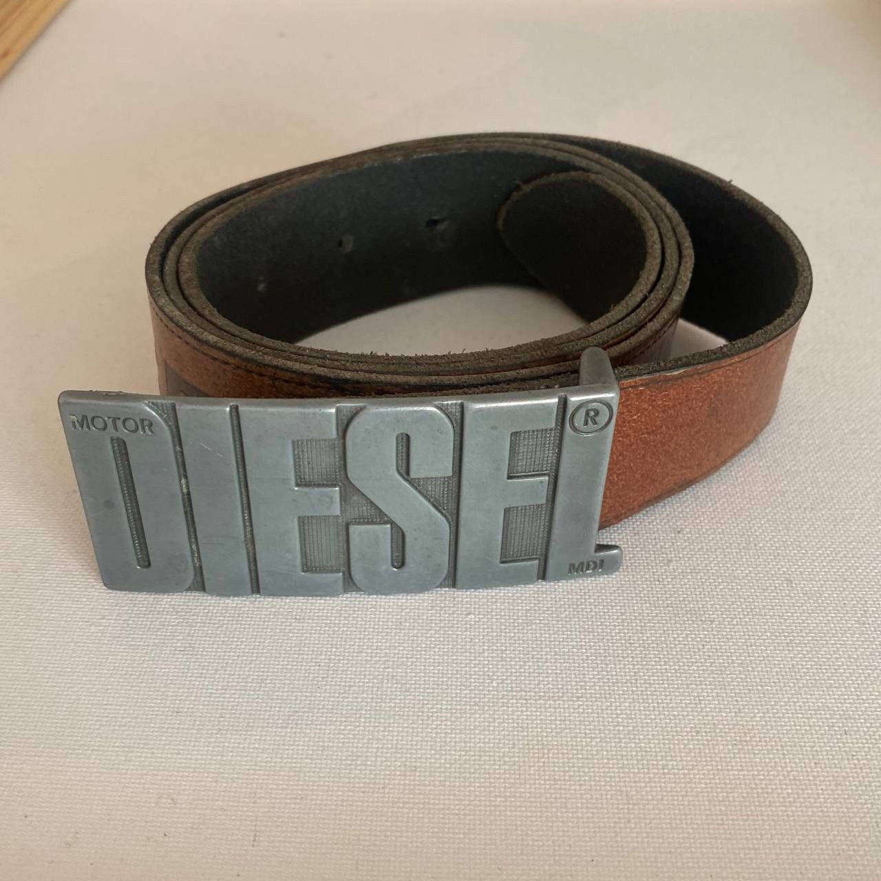 Diesel Vintage Diesel Metal Logo Spellout Leather Belt Y2K LGB rare Size ONE SIZE - 1 Thumbnail