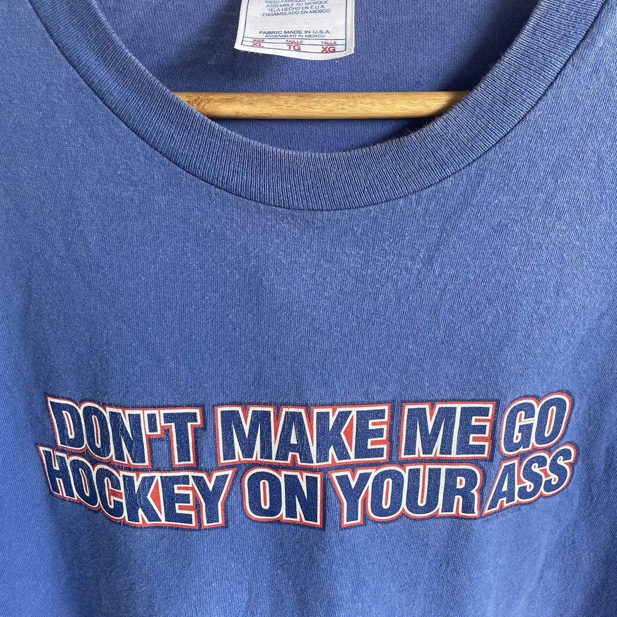 Vintage 🔥Vintage Y2K Dont Make Me Go Hockey On Your Ass Promo Tee Size US XL / EU 56 / 4 - 4 Thumbnail