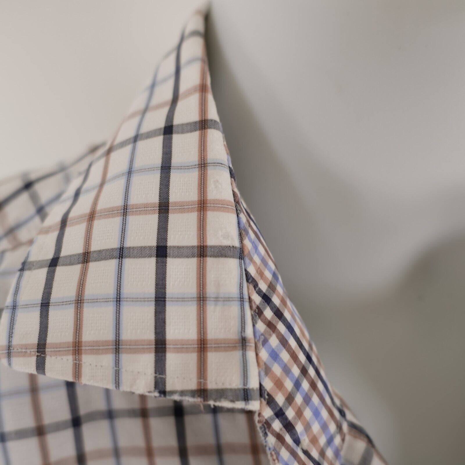 Designer Jack Stone Thomas Dean Large Cream W/ Orange Blue Plaid Flip Size US L / EU 52-54 / 3 - 3 Thumbnail