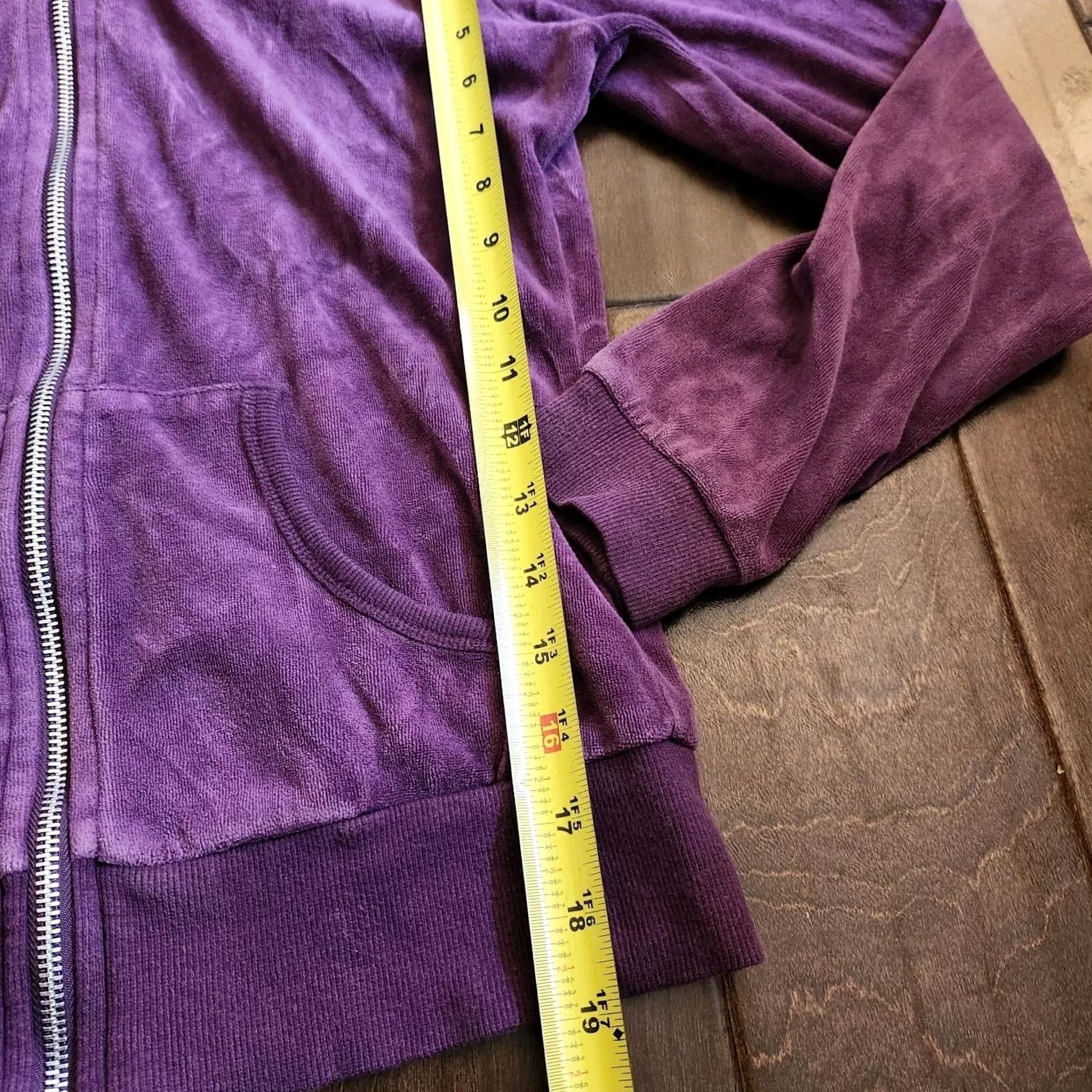 Vintage Blushes Women's Junior Purple Pockets Full Zip Hoodie - Size S, Small, Purple, Hoodies, Women, XS? Size S / US 4 / IT 40 - 6 Thumbnail