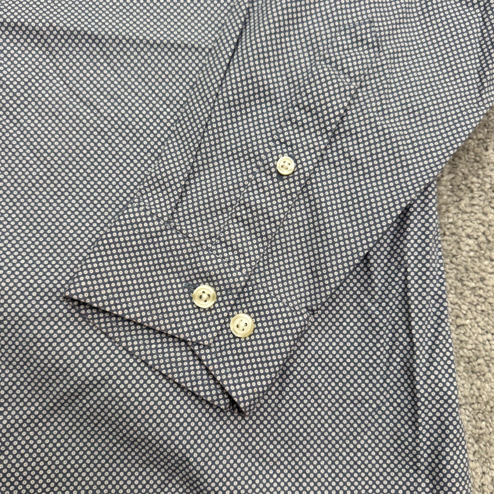 Ben Sherman Ben Sherman Dress Shirt Mens Large 16/16.5 Blue Micro Dot Cotton Blend Stretch Business Casual Mens Size 42R - 5 Thumbnail