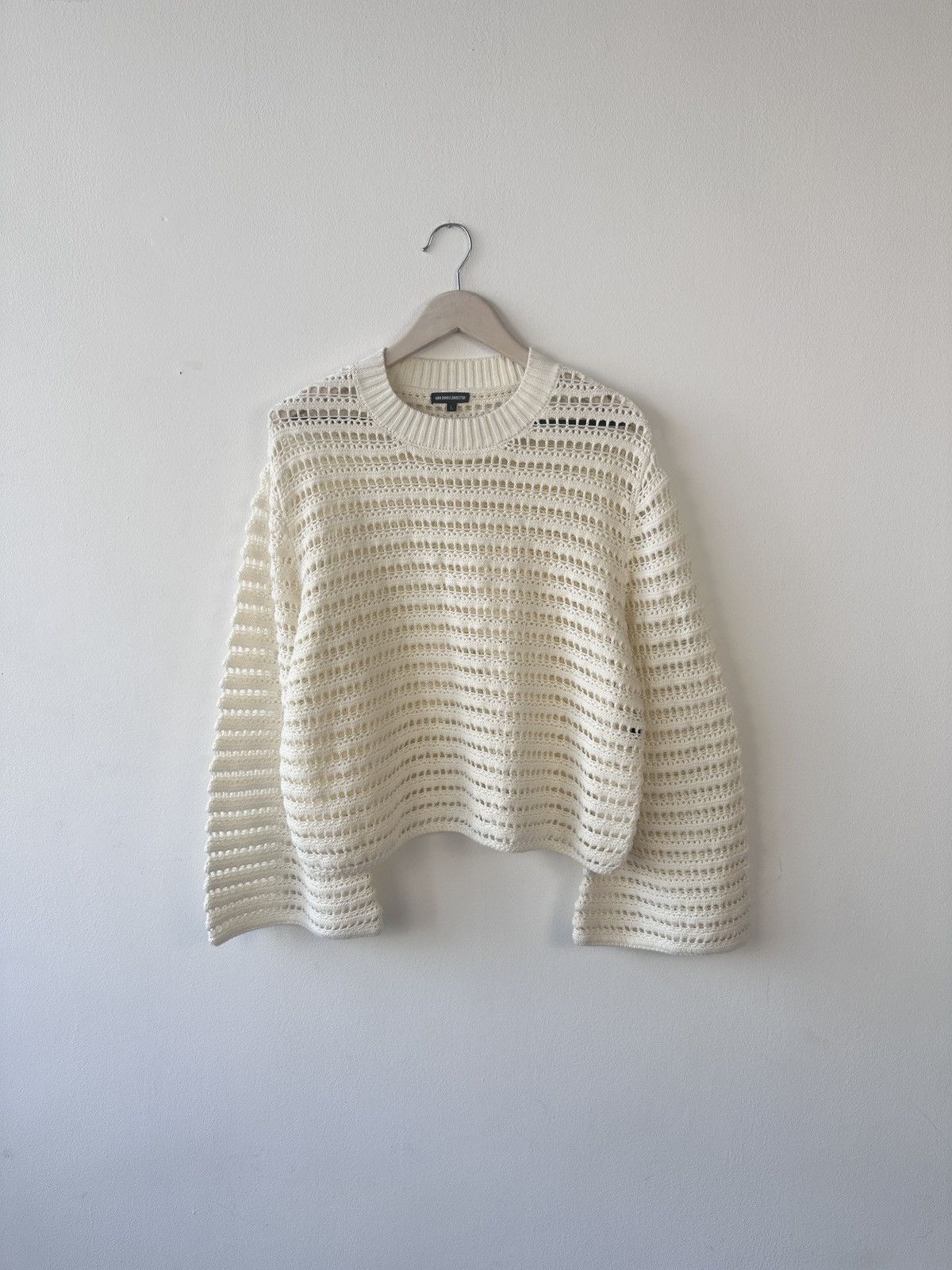 Ann Demeulemeester Ann Demeulemeester Ivory Crochet Knit Sweater L Mesh Archive Size L / US 10 / IT 46 - 2 Thumbnail