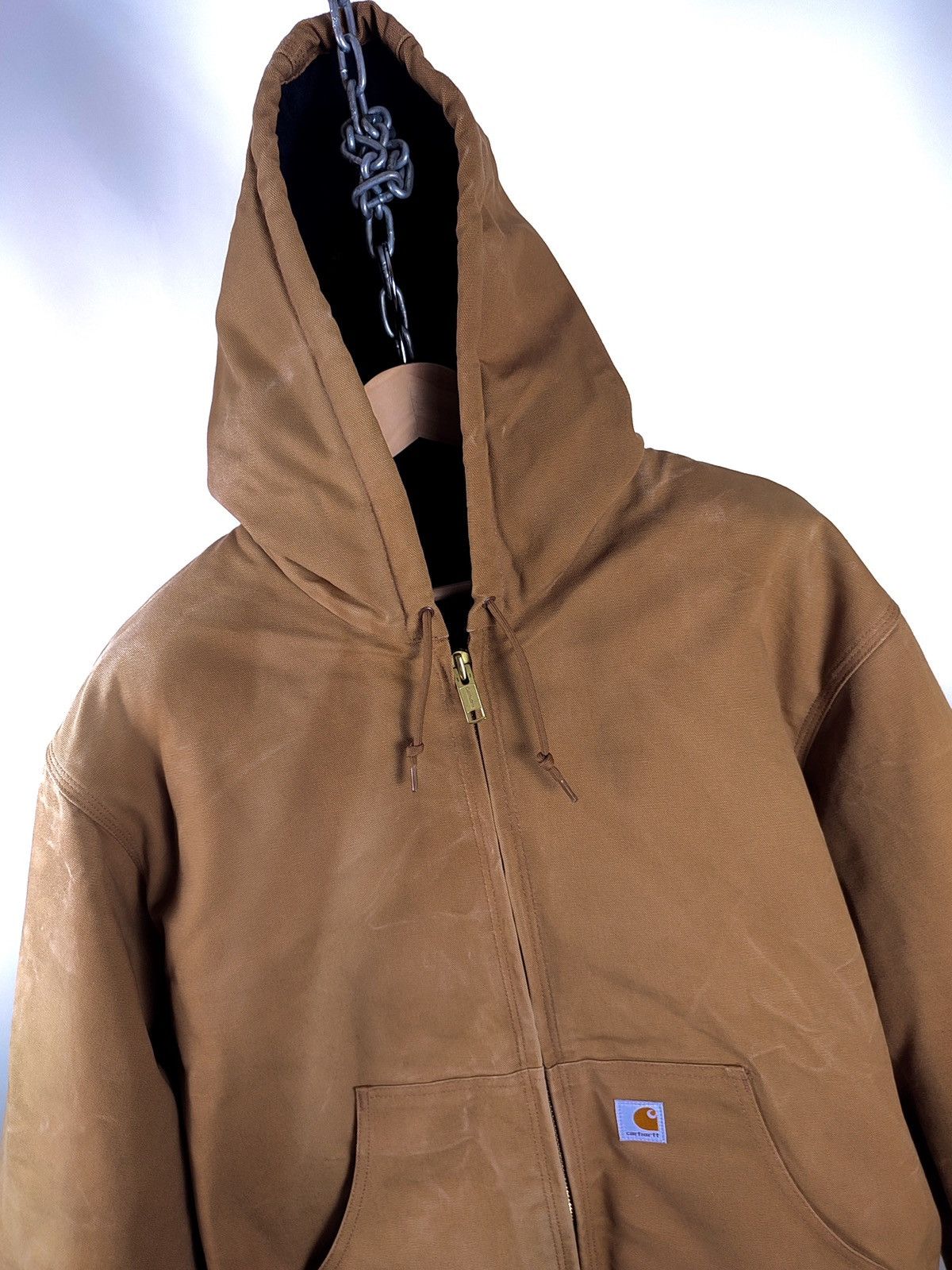 Carhartt × Vintage 90s Vintage Carhartt Oversized Faded Brown Workwear Jacket Size US XXL / EU 58 / 5 - 10 Thumbnail
