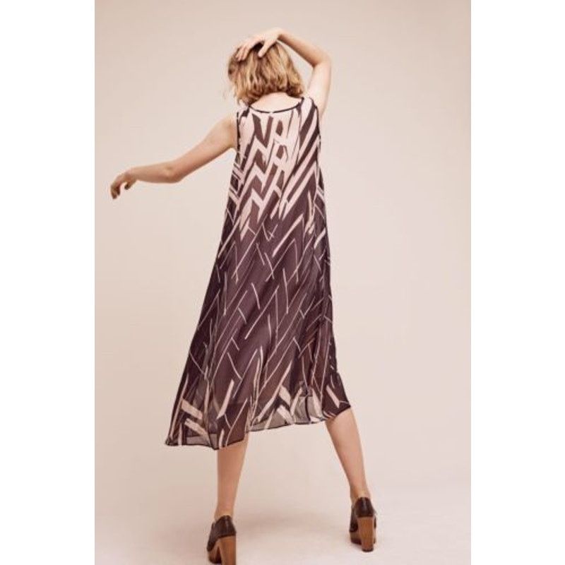 Anthropologie Anthropologie Floreat Serengeti Silk Midi Dress Pink Sheer S Size S / US 4 / IT 40 - 9 Thumbnail