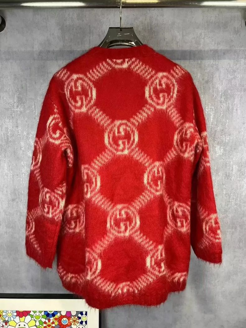 Gucci Mahai hair old flower full LOGO cardigan sweater 2501