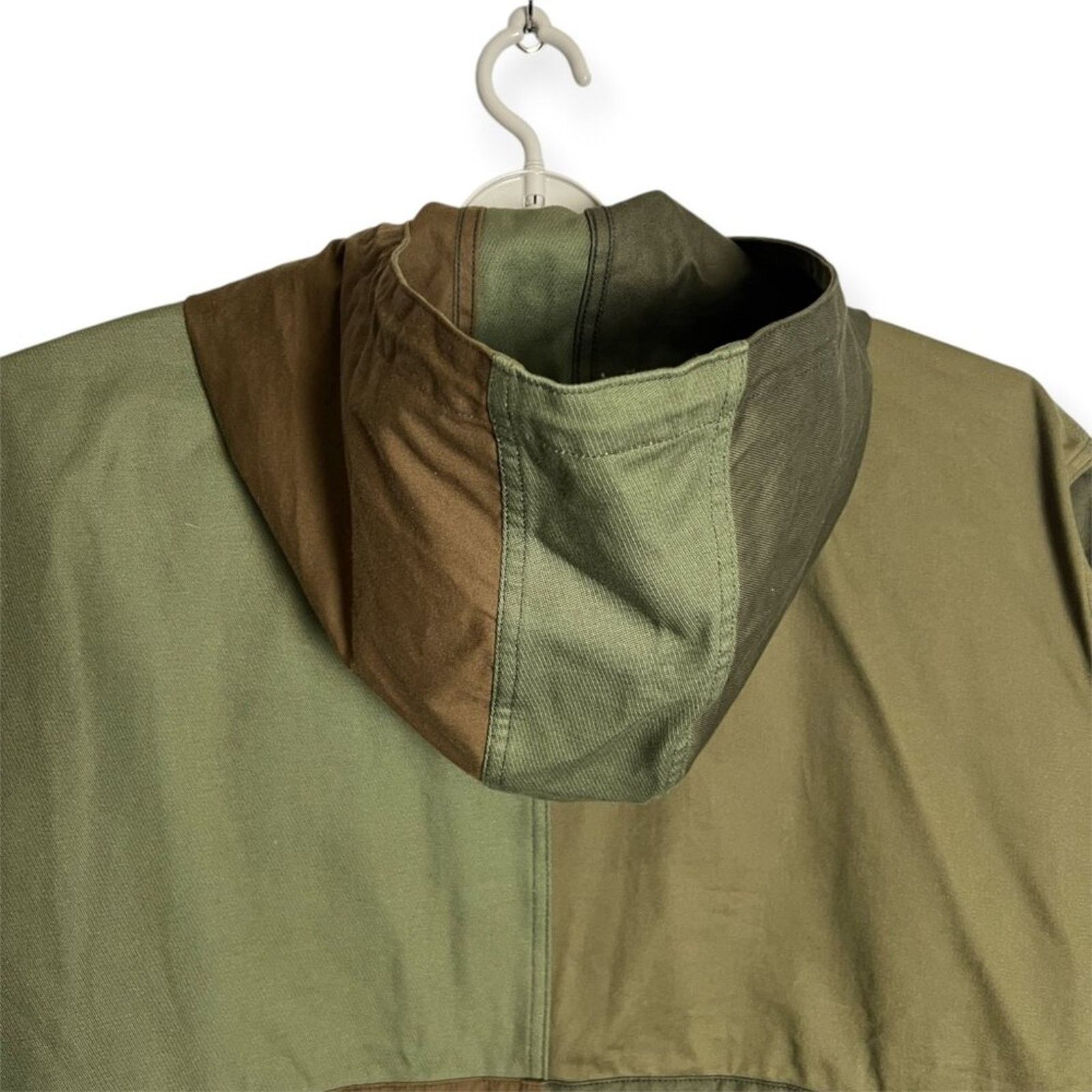 KUON KUON Japan Patchwork Hooded Zip Jacket L Olive Oversized NWT Size US L / EU 52-54 / 3 - 7 Thumbnail