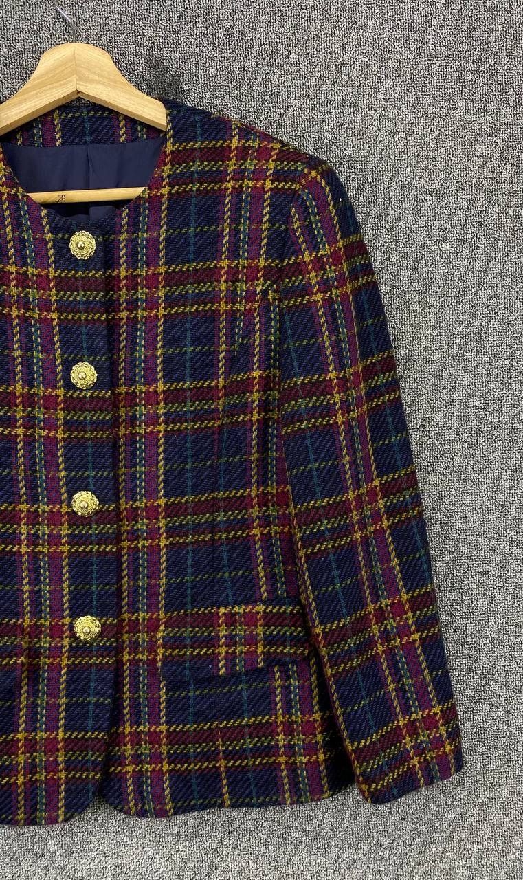 Burberry Vintage Burberry Shadow Plaids Wool Coat Cardigan Jacket Size S / US 4 / IT 40 - 4 Thumbnail