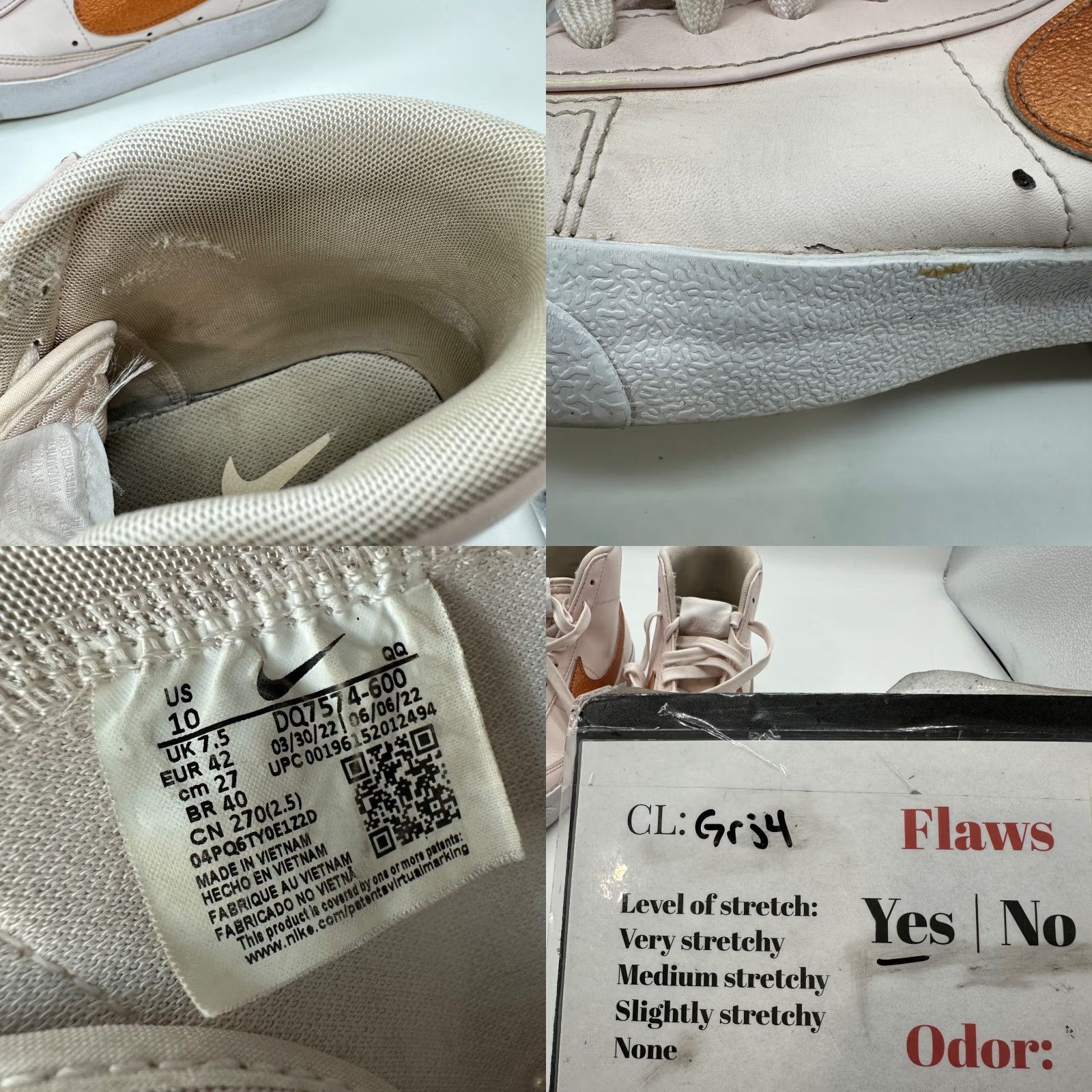 Nike Nike Womens Blazer Sneaker Pink Size 10 DQ7574-600 Copper Swoosh Shoes Size L / US 10 / IT 46 - 9 Thumbnail