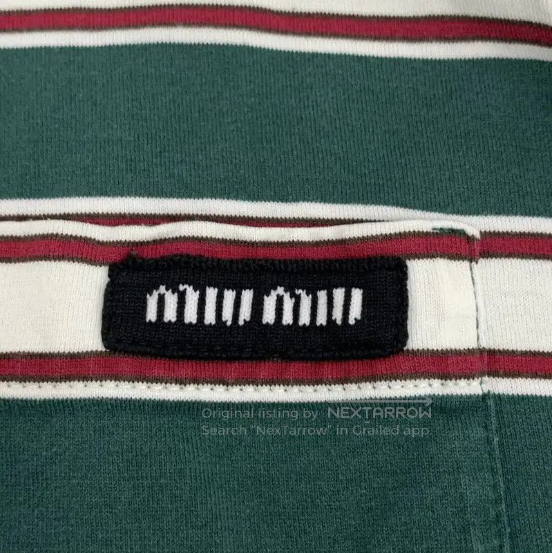 Miu Miu Miu Miu Striped Long Sleeve Cotton Tee . Size S / US 4 / IT 40 - 4 Thumbnail