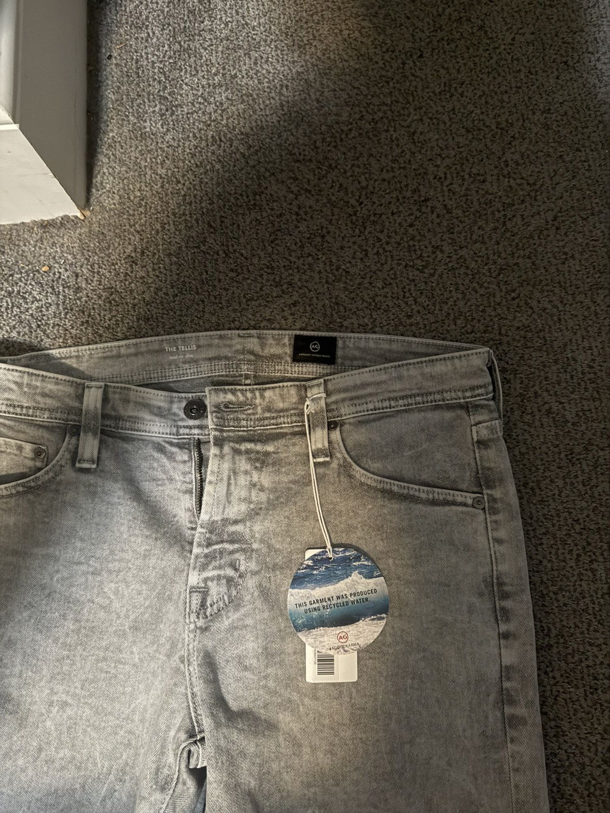 AG Adriano Goldschmied AGJEANS Adriano Goldschmied Men's Gray Acid Wash Jeans Size US 32 / EU 48 - 4 Thumbnail