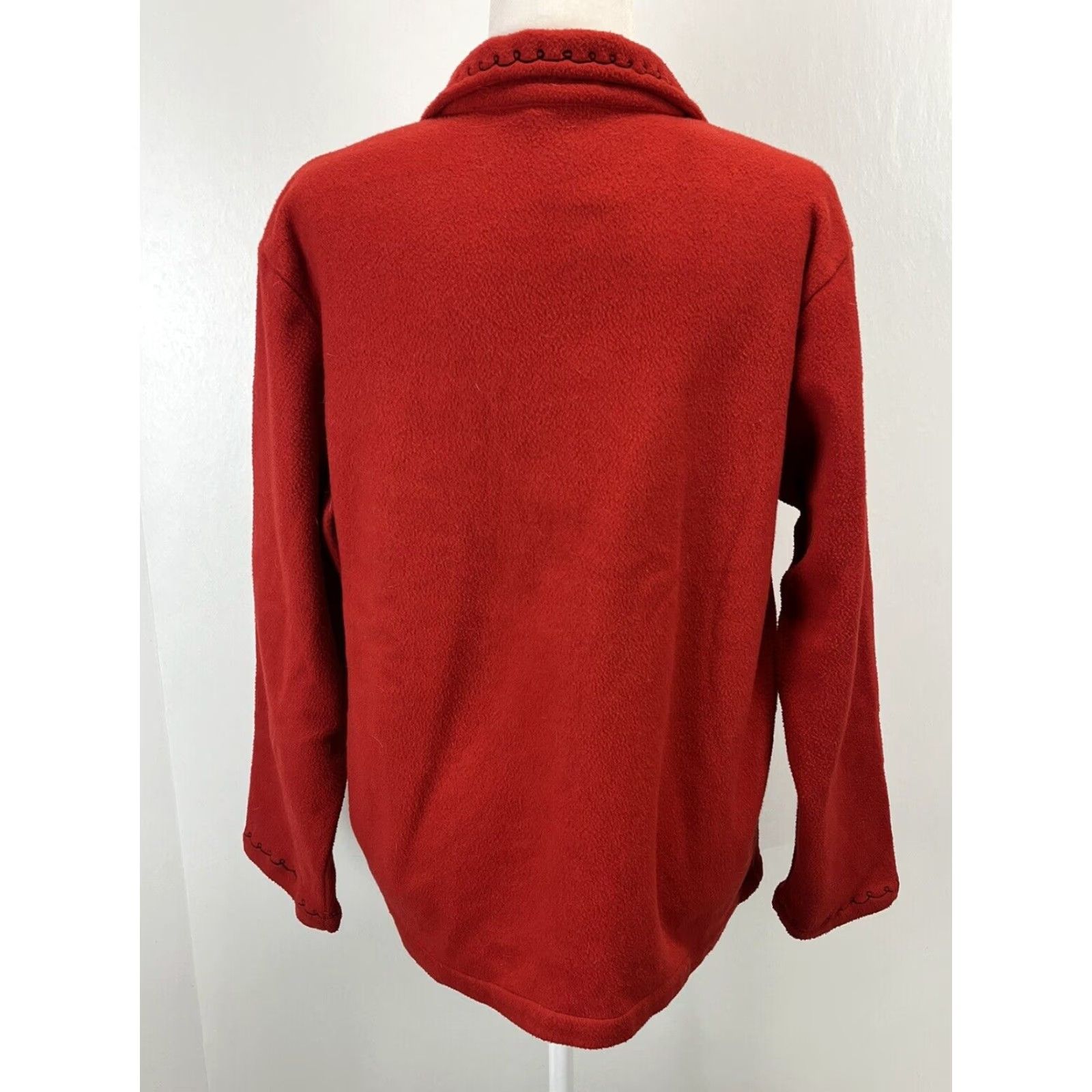 Vintage VINTAGE Take Two Fleece Jacket Womens Christmas Cats Medium Red | Jacket | Women | Vintage 2000s Size M / US 6-8 / IT 42-44 - 3 Thumbnail