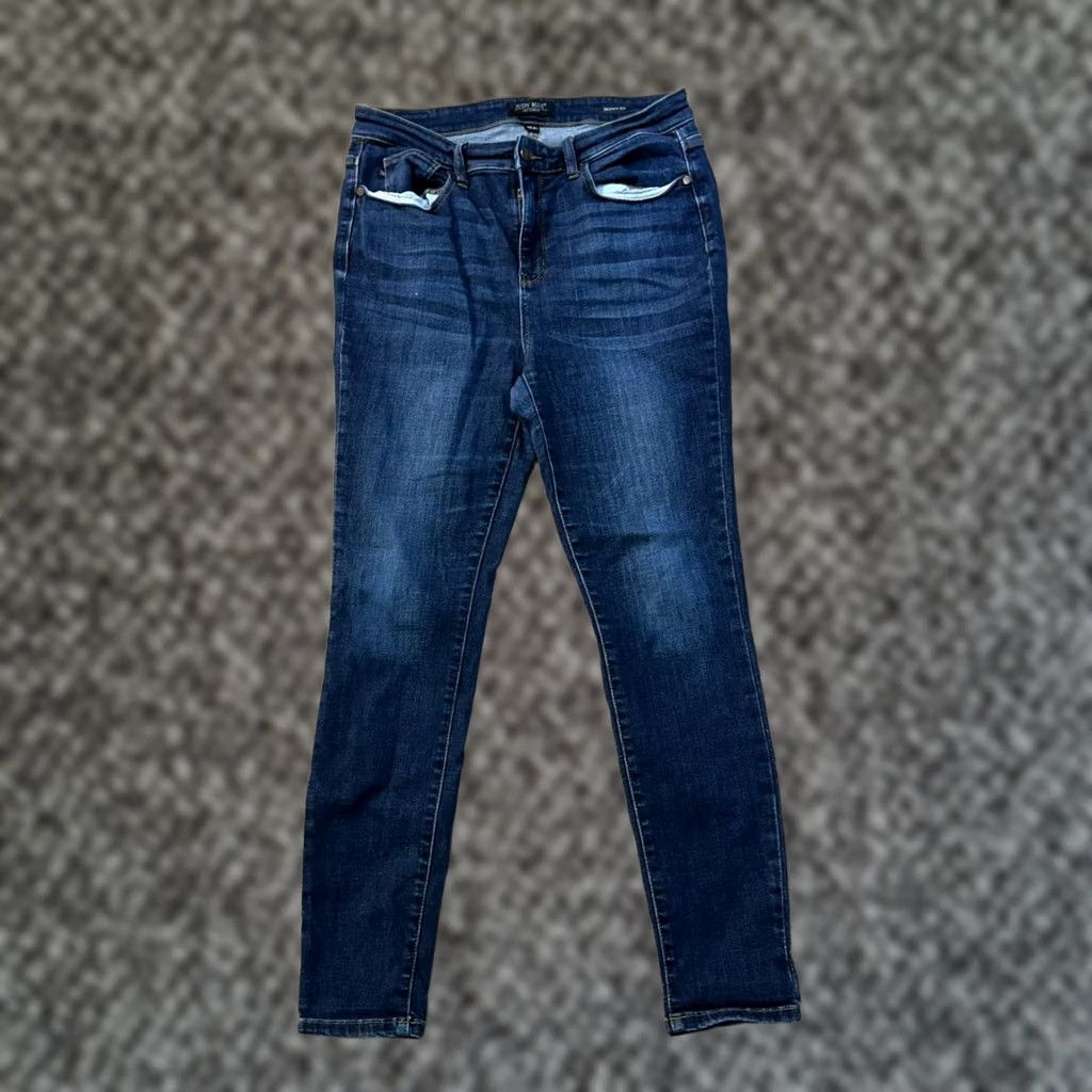 Vintage Judy Blue Jeans Women's 13/31 Skinny High Rise Denim 5-Pocket Stretch Blue Denim Casual Pants (Juniors) Mens Womens Size 34" / US 12 / IT 48 - 1 Thumbnail