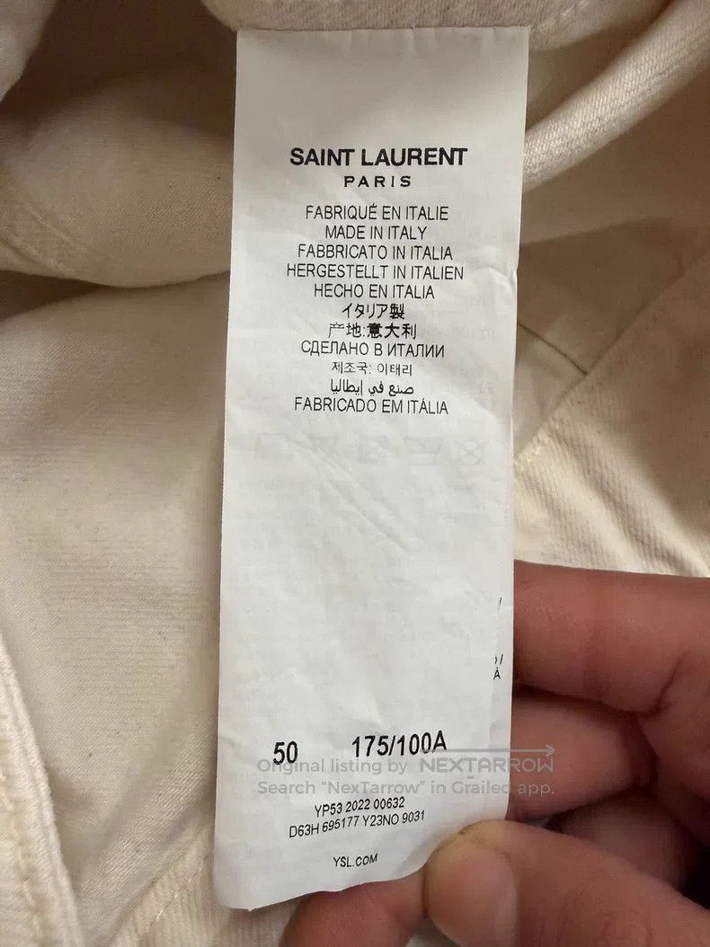 Saint Laurent Paris Saint Laurent Paris Beige Denim Jacket Size US M / EU 48-50 / 2 - 5 Thumbnail