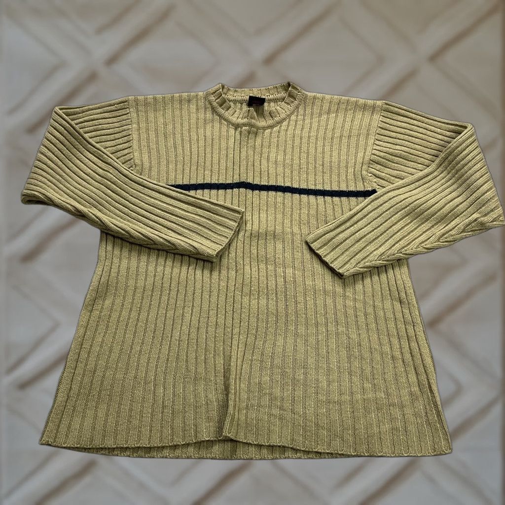 Vintage Ferruche Men’s Knit Pullover Sweater L Green Crew Neck Regular Fit - Solid Acrylic Casual Knit Sweatshirt - Mens Size US L / EU 52-54 / 3 - 1 Thumbnail
