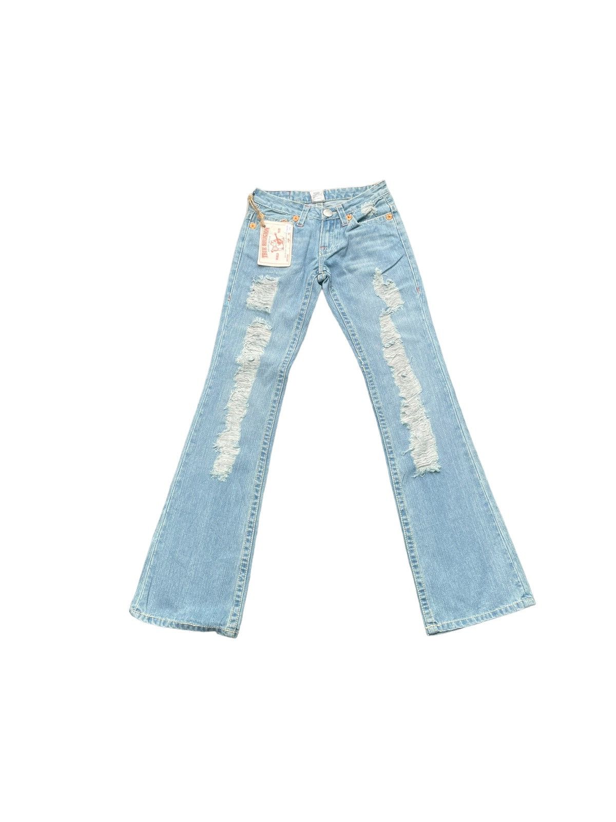 True Religion True Religion Joey Big T Distresed Denim Size 27" / US 4 / IT 40 - 1 Thumbnail