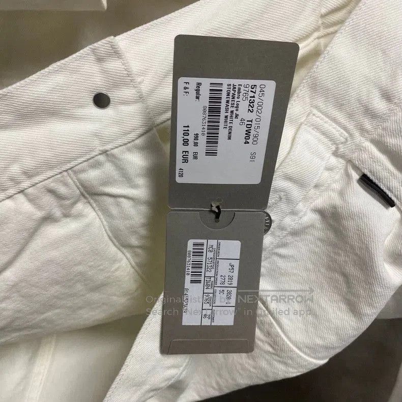 Balenciaga Balenciaga White Embroidered Logo Denim Jacket. Size US S / EU 44-46 / 1 - 5 Thumbnail