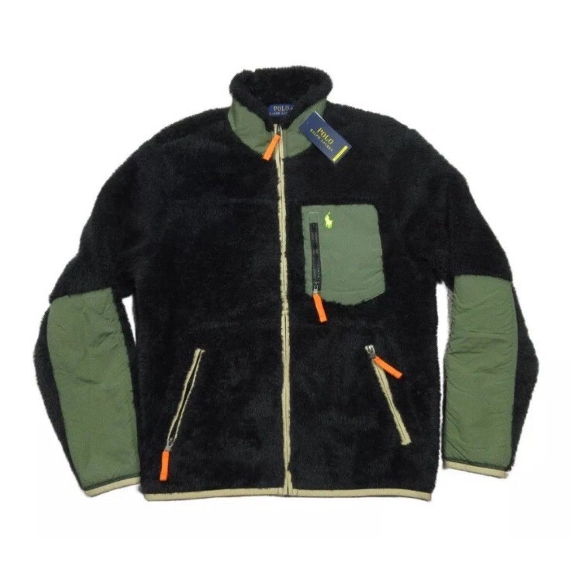 Polo Ralph Lauren Polo Ralph Lauren Curl Sherpa Pile Olive Green Fleece Jacket Size US XXL / EU 58 / 5 - 2 Thumbnail