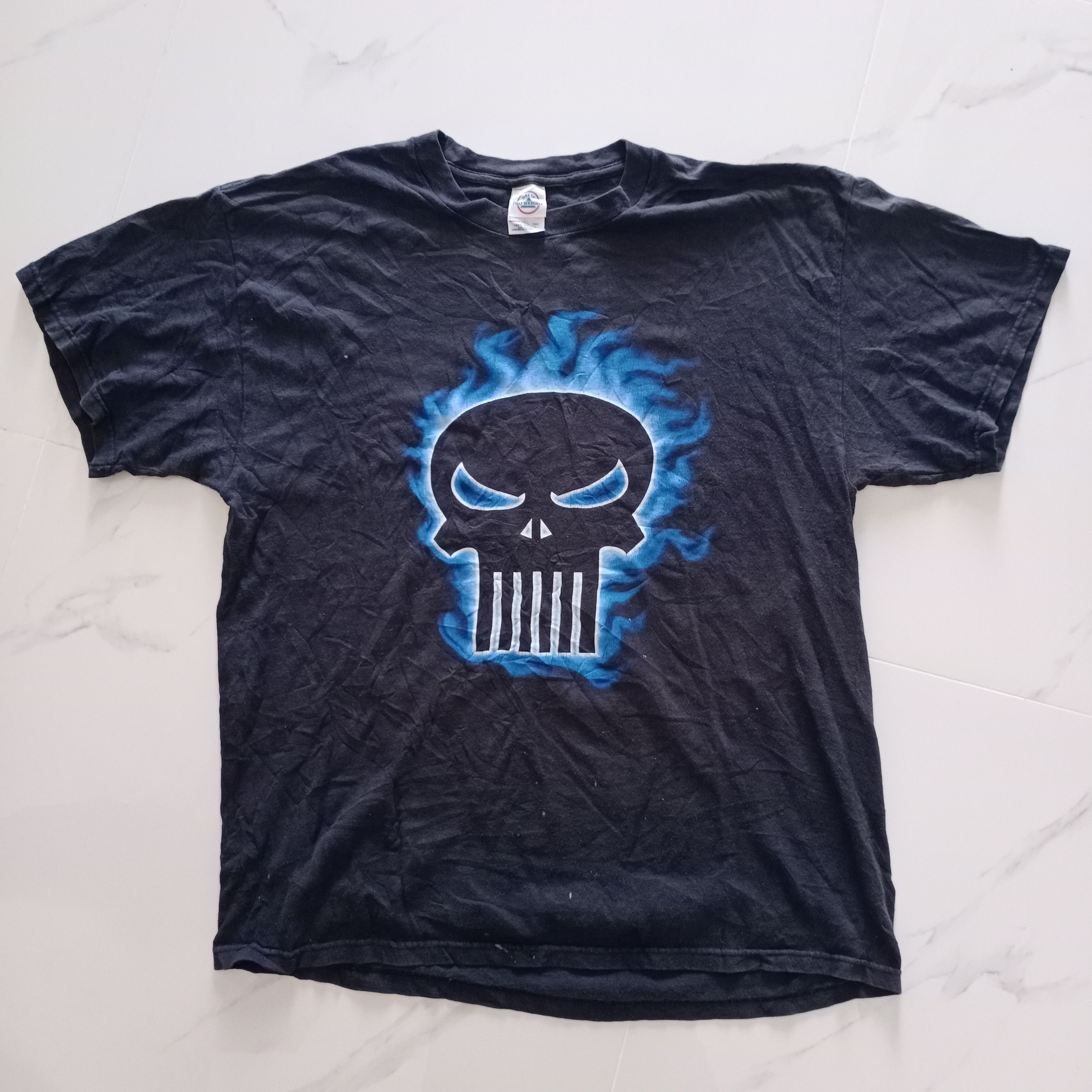 Vintage Vintage 90s Y2K Marvel The Punisher Delta Pro Skull T Shirt Size US L / EU 52-54 / 3 - 1 Thumbnail