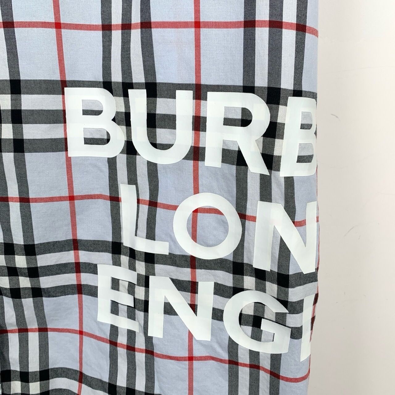 Burberry Burberry Logo-Print Blue Checkered Cotton Short-Sleeve Shirt Size S / US 4 / IT 40 - 6 Thumbnail