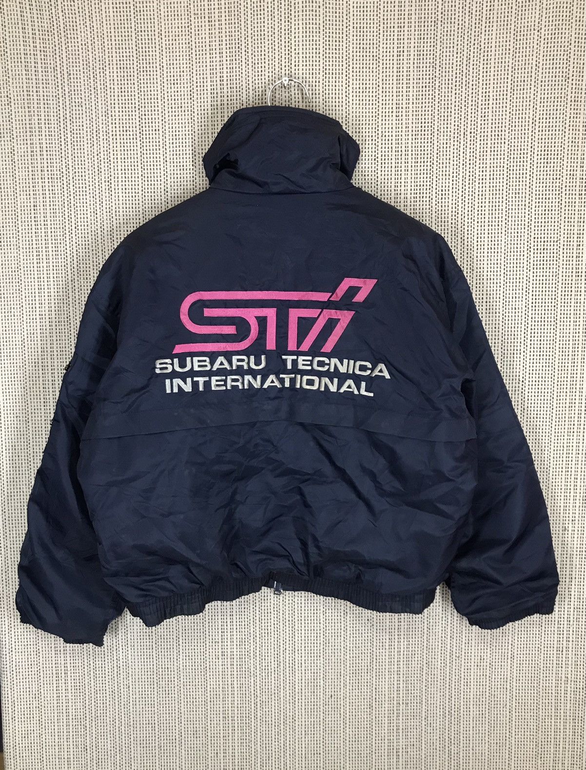 image of Gear For Sports x Racing lyvintage Subaru Tecnica International Bomber Jacket in Blue (Size Medium)