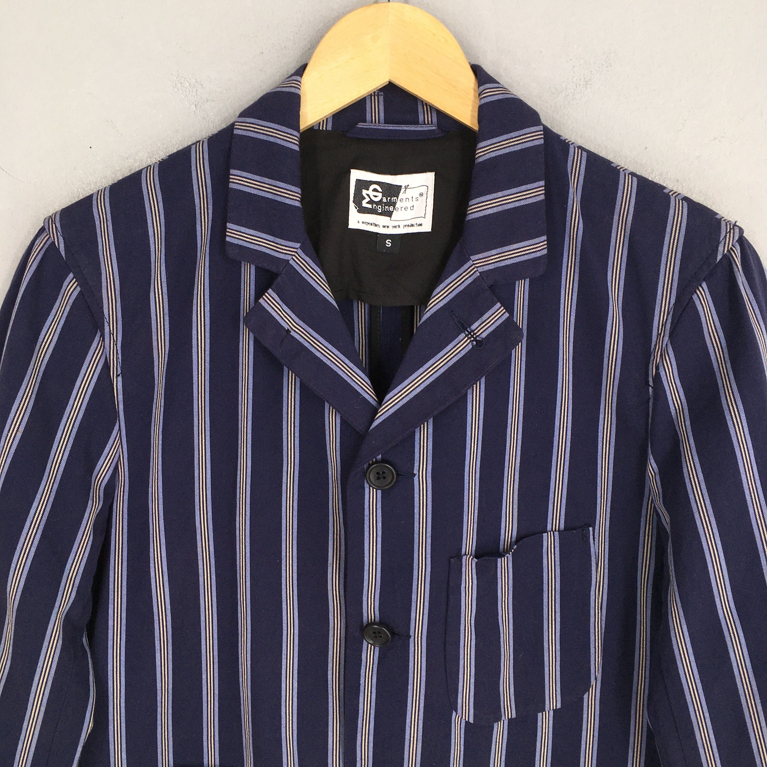 Engineered Garments Engineered Garments Men Casual Blue Striped Coat Small Size US S / EU 44-46 / 1 - 2 Thumbnail