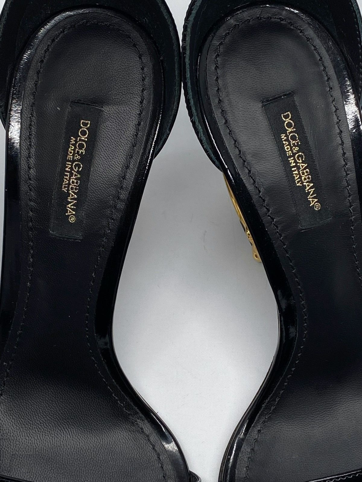 Dolce & Gabbana Dolce&Gabbana Sculpted-Heel DG Leather Sandals size 37 Size US 7 / IT 37 - 9 Thumbnail