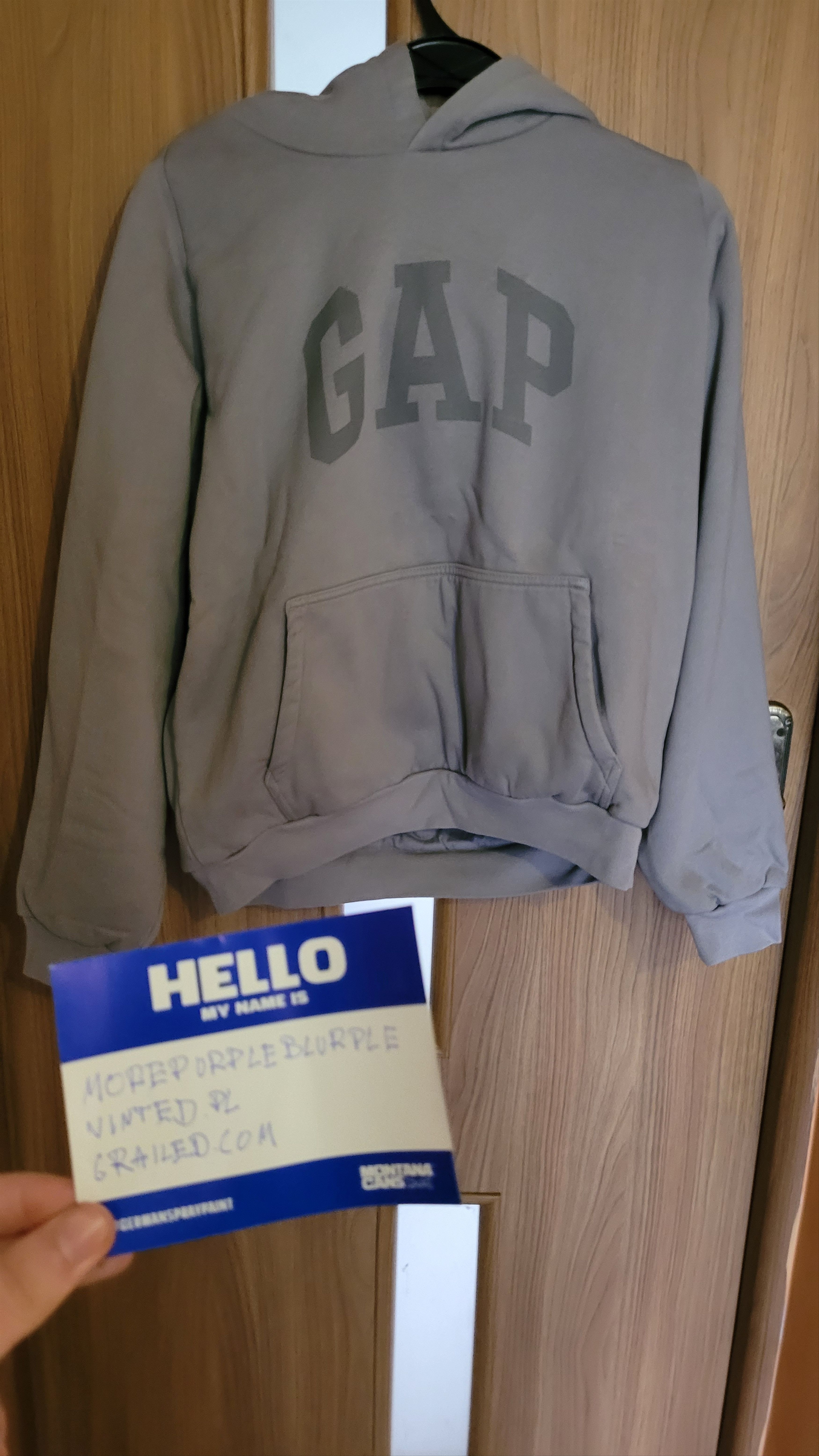 image of Yeezy Gap Balenciaga Dove Shrunken Hoodie in Grey, Men's (Size Large)