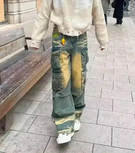 Japanese Brand Washed Baggy Jeans Size US 32 / EU 48 - 3 Thumbnail
