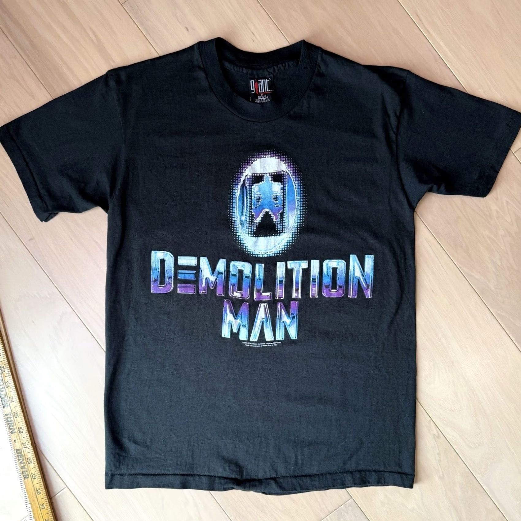 Vintage VINTAGE Demolition Man Shirt L Black 90s Giant Movie Promo Sylvester Stallone Size US L / EU 52-54 / 3 - 3 Thumbnail