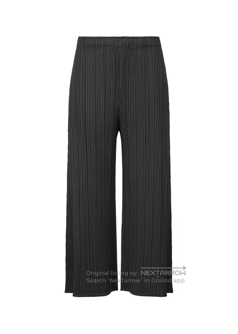 Issey Miyake Issey Miyake size:3 Black Pleated Wide-leg Casual Pants Size 31" - 1 Thumbnail