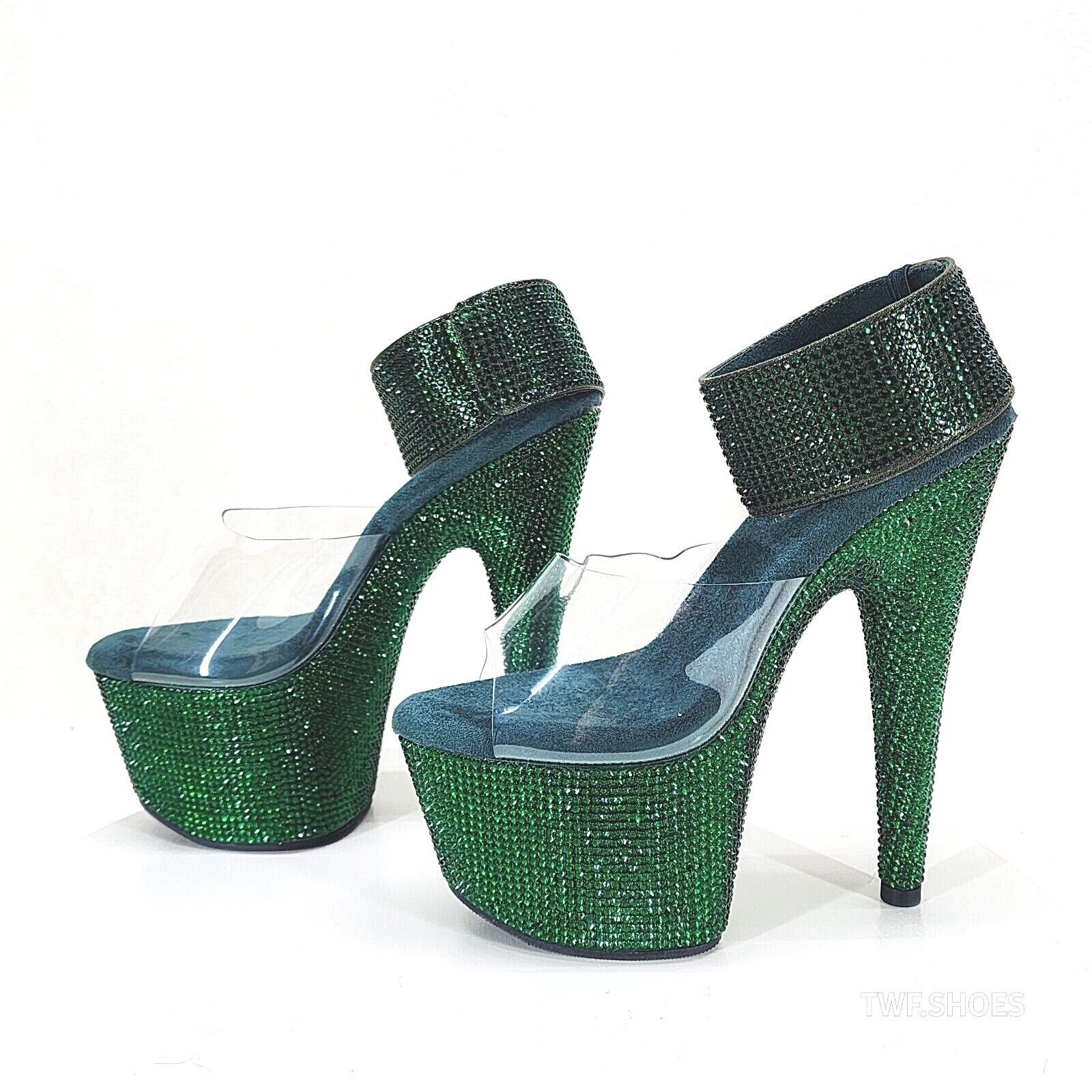 Other Bejeweled 712RS Emerald Rhinestone Platform 7" Stiletto High Size US 7 / IT 37 - 9 Thumbnail