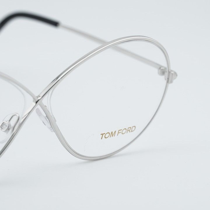 Tom Ford Tom Ford FT5517 018 Eyeglasses Shiny Rhodium 58mm Oval Frame Size ONE SIZE - 5 Thumbnail