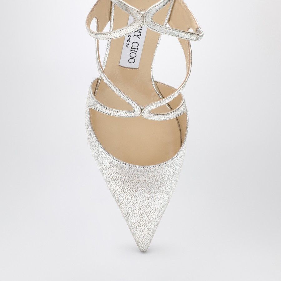 Jimmy Choo o1d2blof0824 Leather Sandals in Silver Size US 8 / IT 38 - 2 Thumbnail