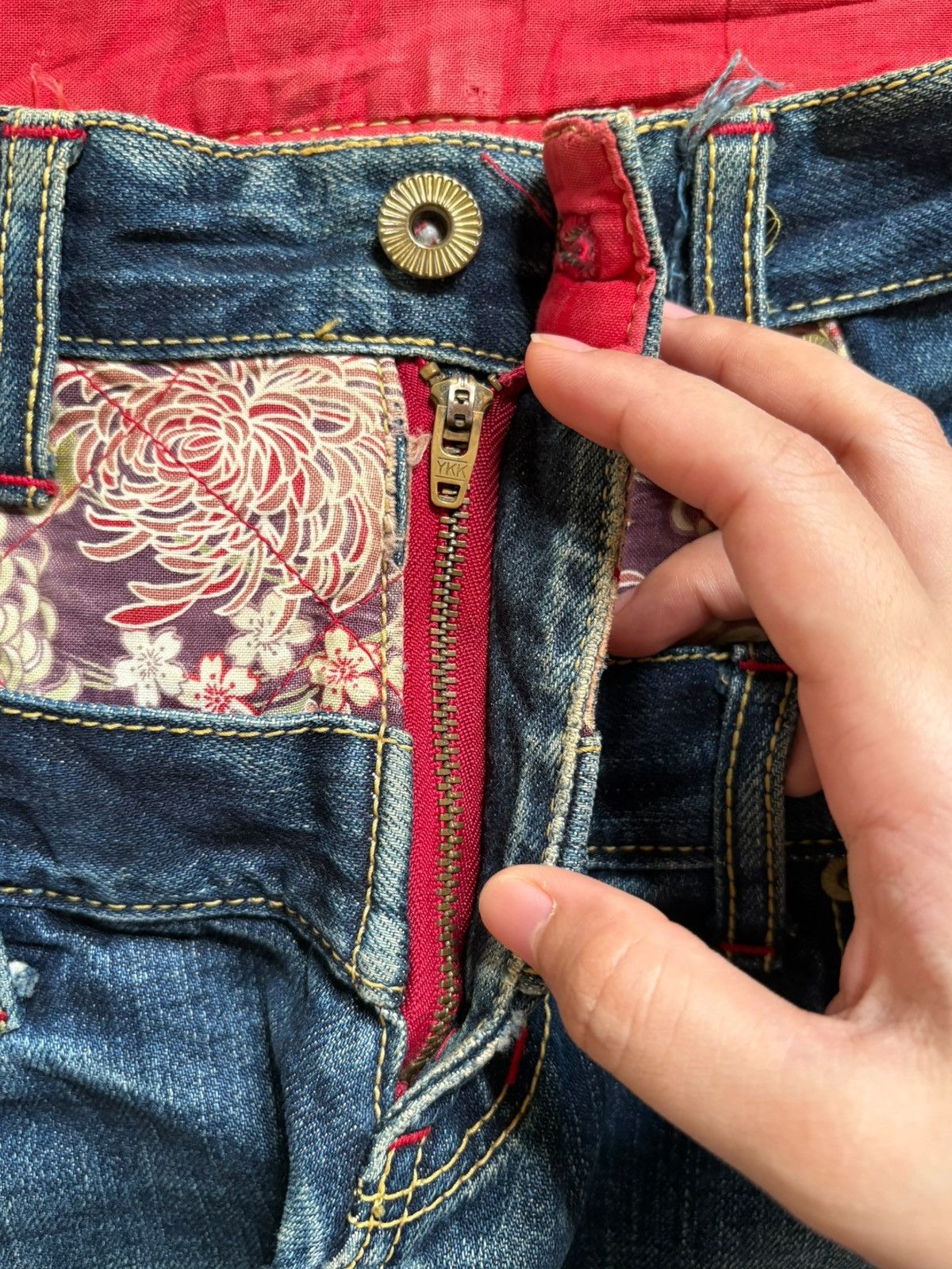 Eternal Vintage Eternal Double Waist Karakuri Style Baggy Jean Size US 31 - 3 Thumbnail