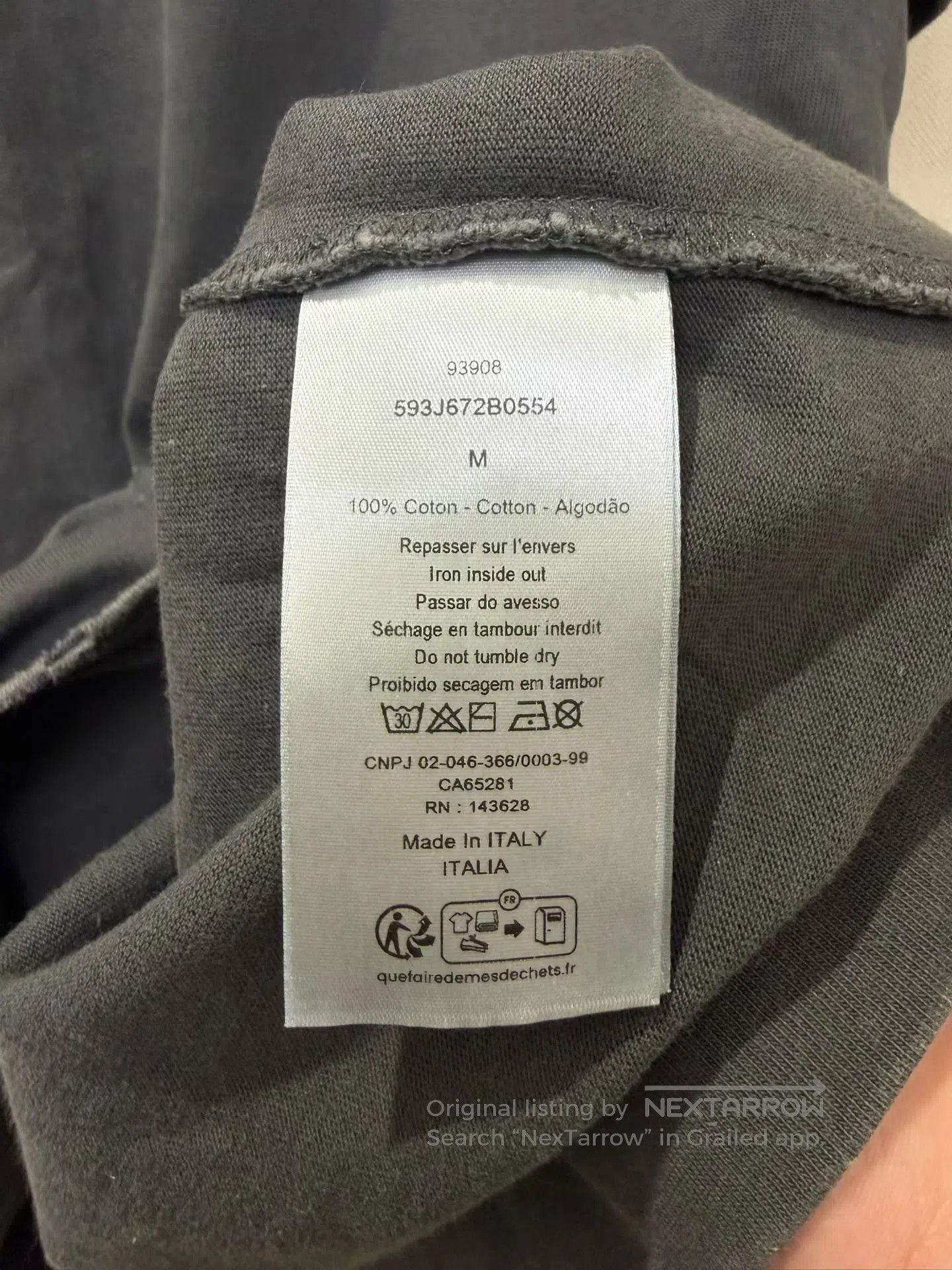 Dior Dior Black Gray Bluebell Washed Slogan Short Sleeve| Size US M / EU 48-50 / 2 - 3 Thumbnail